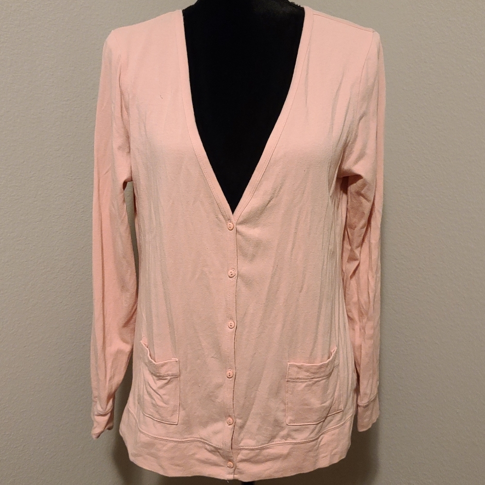 Magellan Lt Pink Cardigan Sz L Like New!!